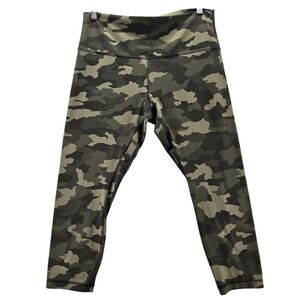 Lululemon Leggings 14 Adult‎ Green Camo High Rise Pull On Stretch Yoga Womens